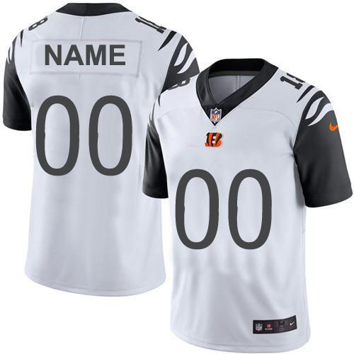 Customized Nike Cincinnati Bengals  White Men NFL Limited Rush Jersey